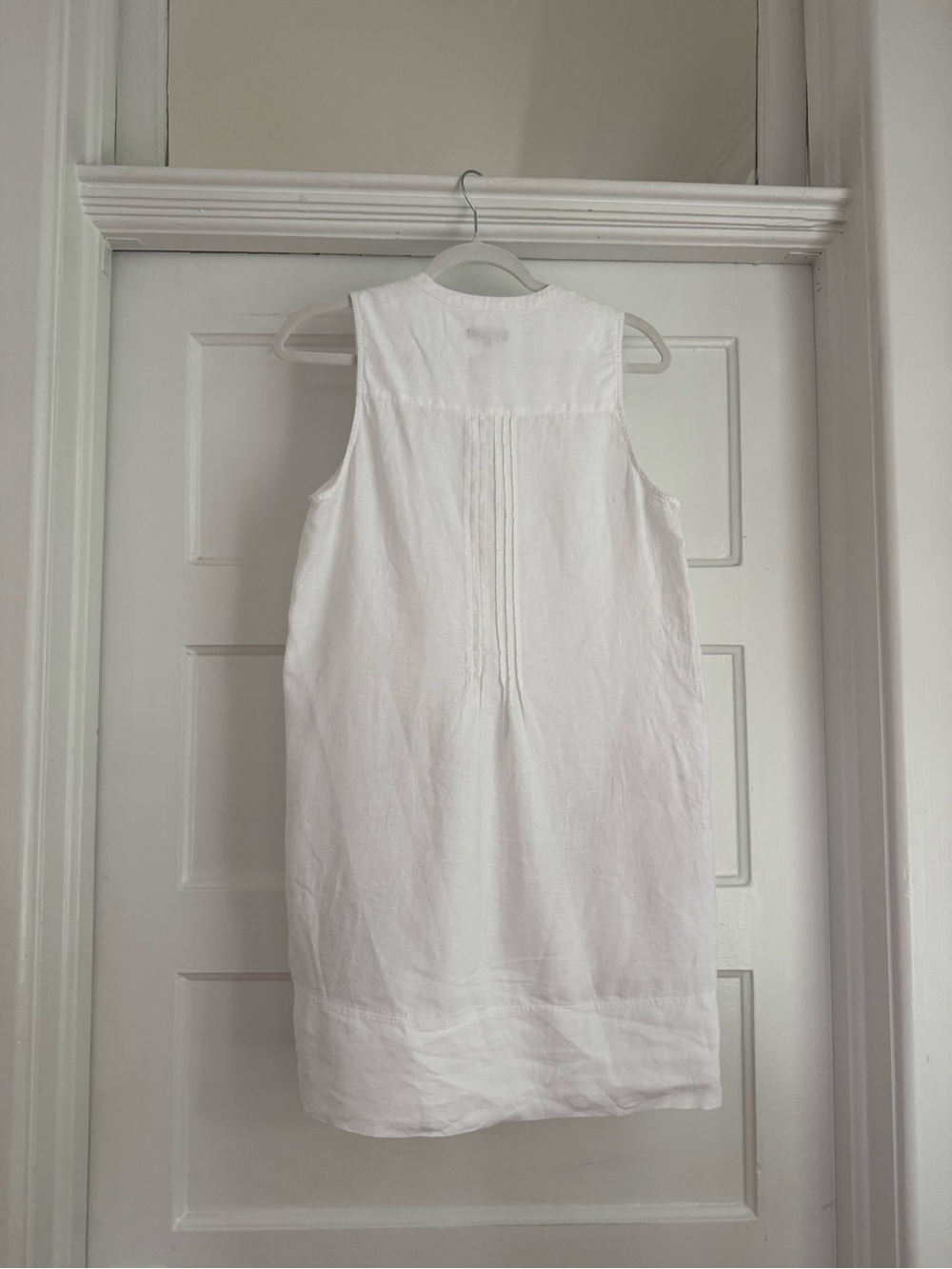Quince - 100% European Linen Sleeveless Swing Dress in White - Picture 5 of 6